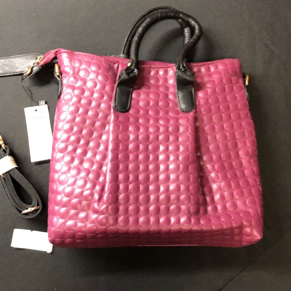 Mad Style Burgundy Quilted Tote